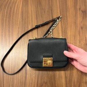 Michael Kors Black Leather Crossbody Bag